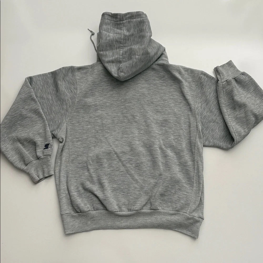 Vintage 90s Starter Penn State Embroidered Hoodie Sweatshirt Grey size Medium